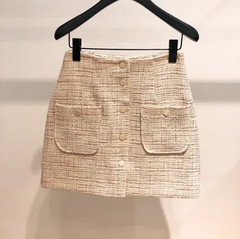 

19 Summer Small Fragrant Breeze Hasp Zi Short Money Half Body Skirt A Word Skirt Sss29sg93057