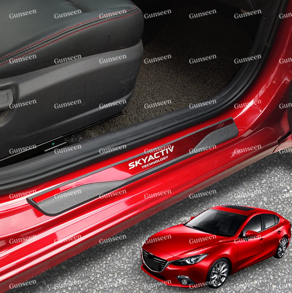 

For Mazda 2020 2021 CX5 Cx30 2 6 3 Threshold Scuff Plate Protector Auto Styling Accessories Car Door Sill Sticker Guard Pedal