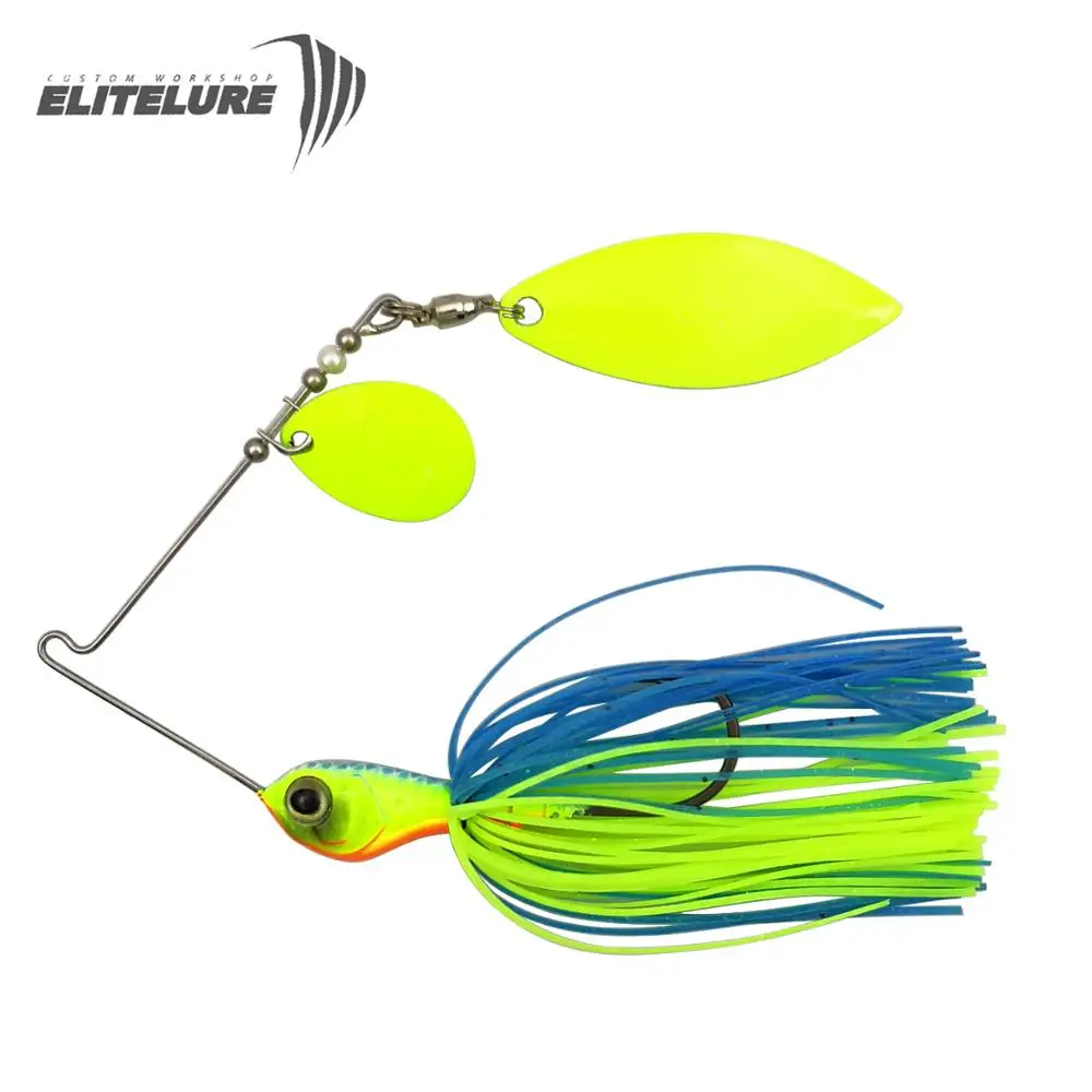 ELITELURE-신제품 고무 스커트 지그 10/14g 스피너 미끼, 스피닝 루어 금속 스푼, 움직이는 베이스 송어 파이크 낚시용 가시  후크 포함 - AliExpress