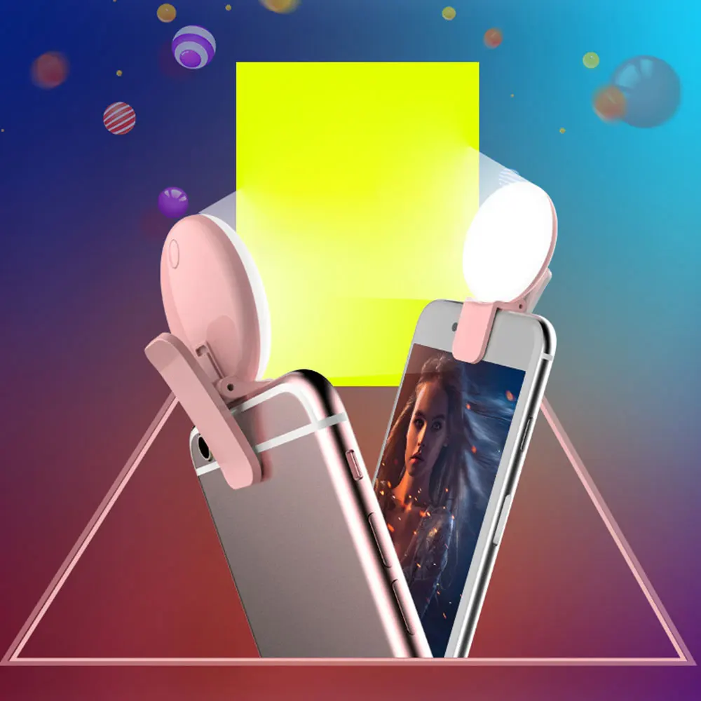Макияж увеличивающий заполняющий свет портативный Selfie Flash светодиодный клип на мобильный телефон селфи свет ночной Автоспуск лампа