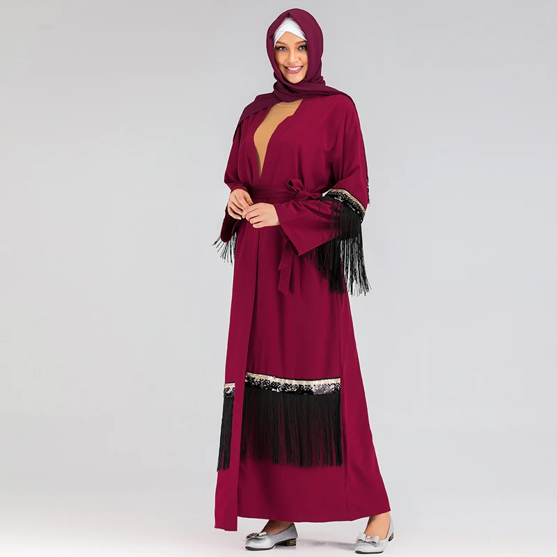 Открытый Дубай abaya кимоно кардиган мусульманский хиджаб платье Турецкий ислам ic одежда абайя s женский Восточный халат Caftan халат ислам Niqab ОАЭ