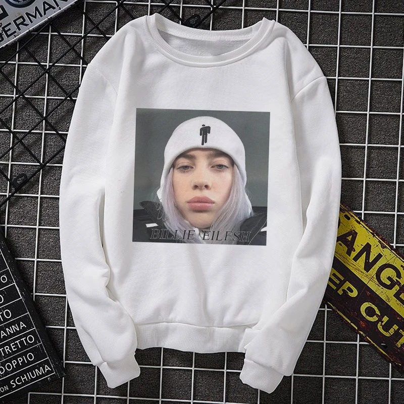 Западная мода; Новинка; Kawaii Billie Eilish для девочек в розовом цвете, Женский свитшот, пуловер для новорожденных мальчиков, куртки с капюшоном на осень с длинными рукавами и принтом Billie Eilish Толстовка