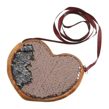 

Cartoon Children Bag Cute Girl Love Shoulder Bag Heart-shaped Sequins Purse 2019 Purse Small Purse Phone Key Pouch bolsa