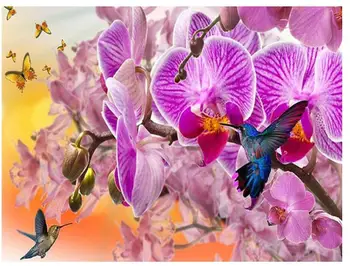 

Butterfly Flor Embroidery Mosaic Craft Orchid Diamond Painting Kits Beads Picture Wall Paper Rhinestones Draw Christmas Gift New