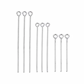 

100pcs/set 20/30/40/50/60/70mm Steel Double Eye Pin Earrings Charm Connector Rod For DIY Jewelry Making Earrings Connector Pins