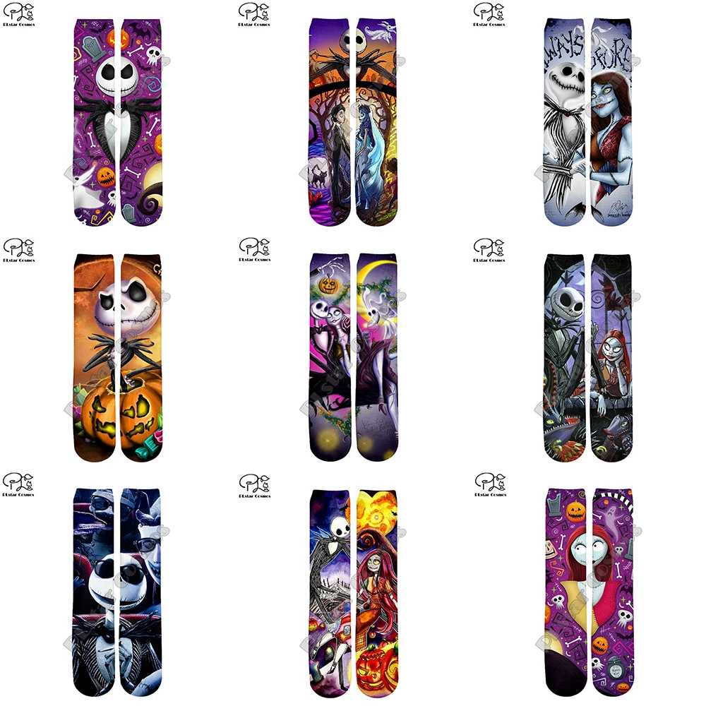 

Halloween Tim Burton Corpse Bride Socks Harajuku 3d skull Print Men Women Funny pumpkin socks fashion summer spring long Socks