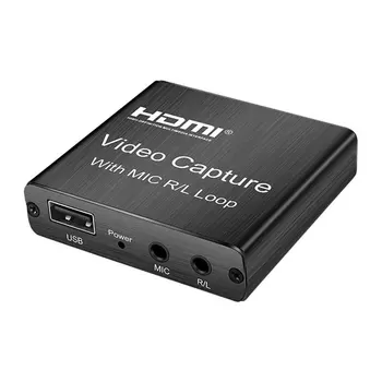 

HDMI Graphics Capture Card USB 2.0 3.0 Recording Box Game Live Streaming Mic In Audio Out Phone Video Recorder