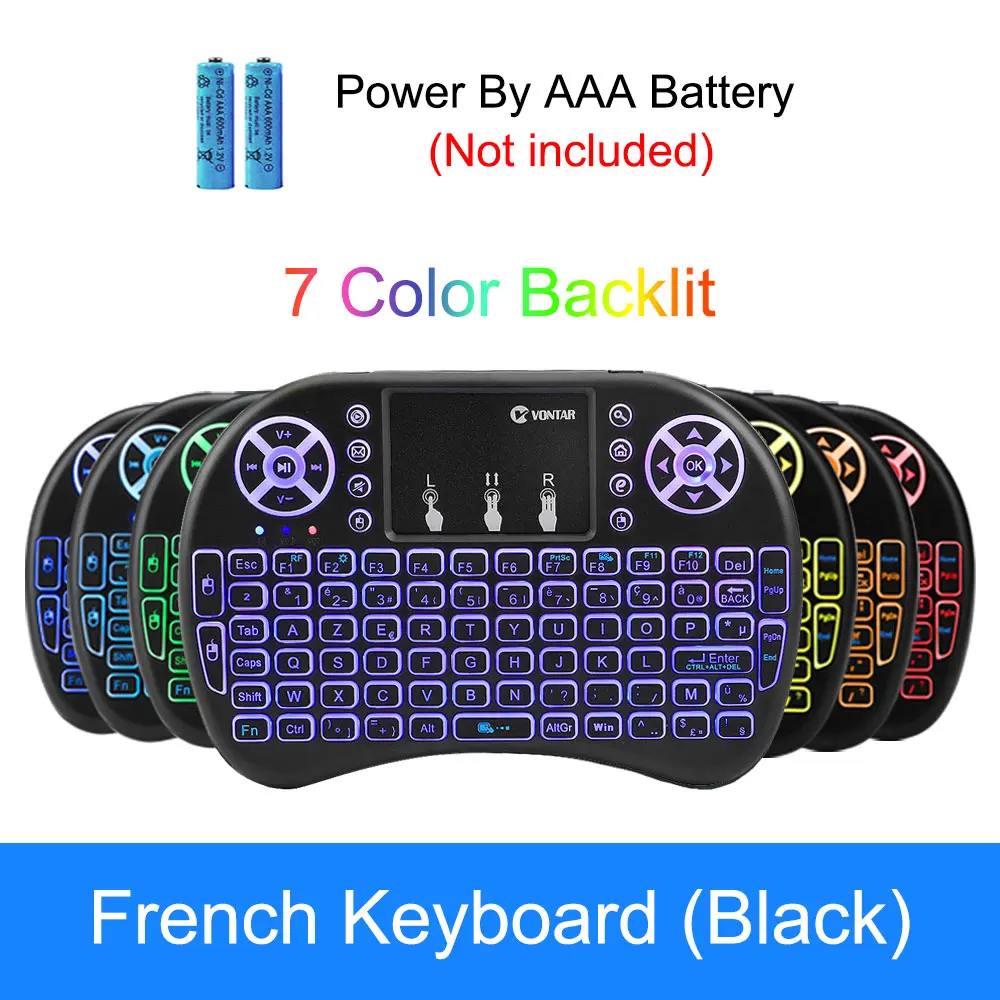 VONTAR i8 Wireless Keyboard Russian English Hebrew Version i8+ 2.4GHz  Air Mouse Touchpad Handheld for Android TV BOX  Mini PC keyboard with touchpad for pc Keyboards