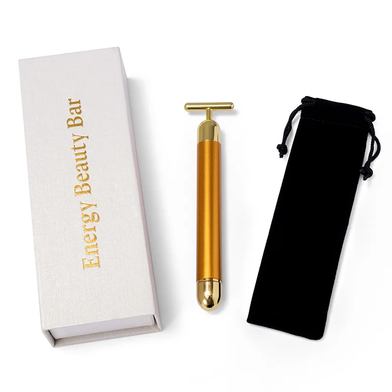 

Energy Beauty Bar 24K Gold Electric Vibrating Face Massage Stick Roller Face-Lift & Skin-Firming & Anti-Aging Massager with Box