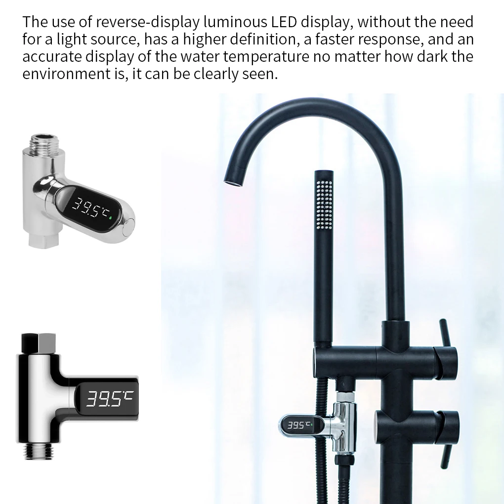 Termometro Doccia LED Bassulouda Senza Batteria – Generatore A Flusso D'Acqua, Preciso, Per Bimbi E Neonati