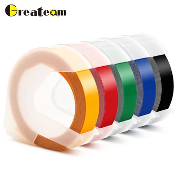 

Greateam 5pcs Dymo 3D 9mm 3/8'' x 9.8' DYMO Self-Adhesive Vinyl Embossing Tape Organizer Xpress Pro Embossing Label Maker 12965