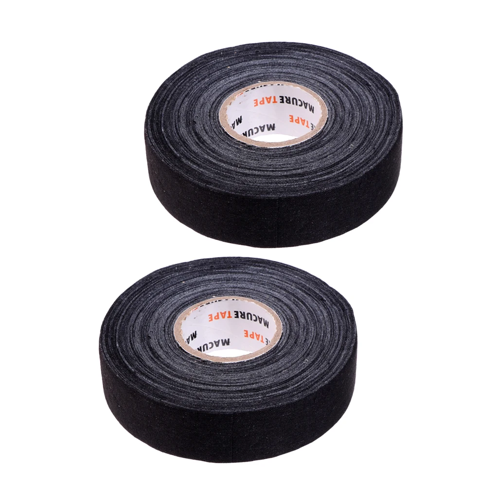 2 Roll Premium Cloth Hockey / Lacrosse Stick Tape Roll, 1 Inch X 25yds Black
