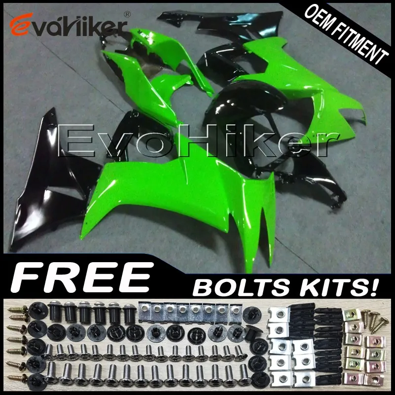Заказной обтекатель для ZX-10R 2008-2010 ABS мотор панели тела комплект зеленый+ подарки - Цвет: A