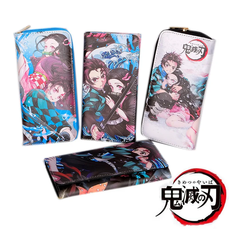 Аниме Kimetsu no Yaiba Demon Slayer Косплей длинный кошелек из искусственной кожи держатель