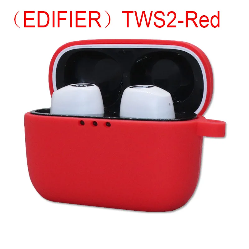 Силиконовый чехол для EDIFIER TWS1/2, беспроводные Bluetooth наушники, защитный чехол для EDIFIER TWS1 TWS2, зарядный футляр, чехол для наушников - Цвет: Red for TWS2