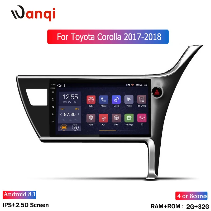 Android 8,1 для- Toyota Corolla(правый руль) автомобильный стерео экран Радио мультимедийный плеер Wifi gps навигация 10,1"