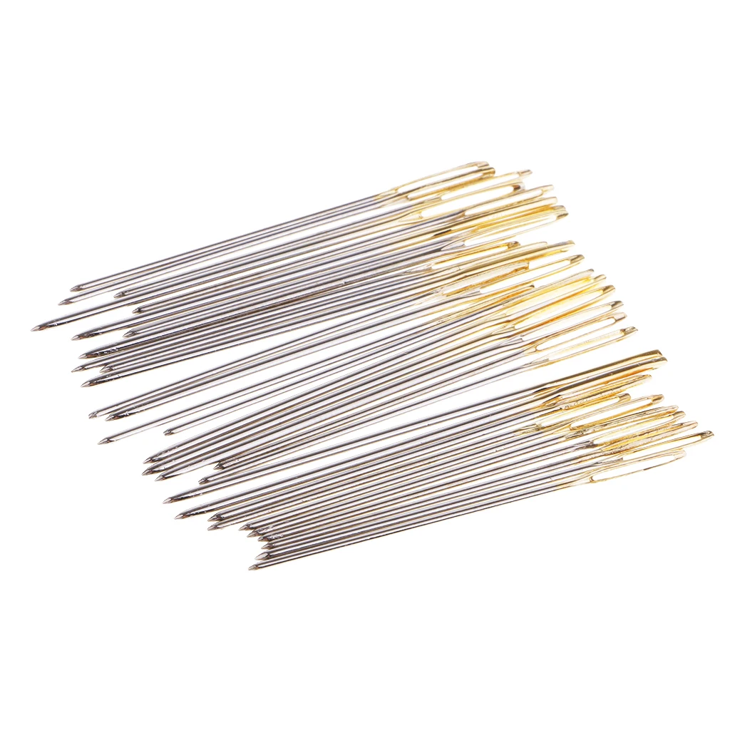 30Pcs Large Knitting Sewing Needles Gold Eye Cross Stitch Tapestry Needles for Beginners Adults