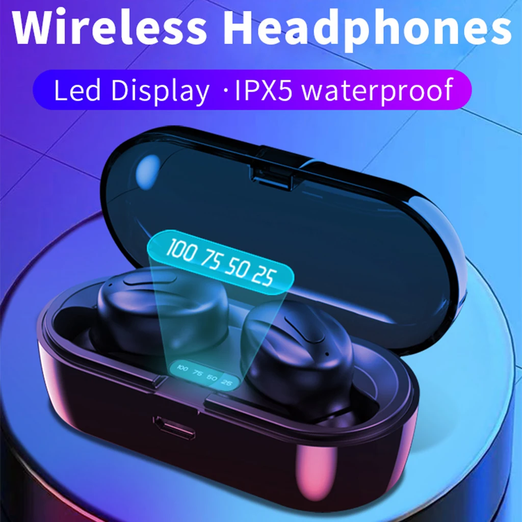 Wireless Earbuds Bluetooth 5 0 with Charging Case Waterproof TWS Stereo Noise Cancelling Headphones in Ear Built in Mic Headset