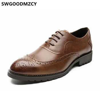 

Brogue Shoes Men Classic Italian Brand Mens Shoes Formal Coiffeur Brown Dress Italian Brand Men Wedding Dress Shoes Buty Meskie
