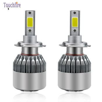 

​2pcs C6 Car Headlight H1 LED H4 Hi-Lo LED H7 H11 H27 9006 9005 60W 8000LM 6000K 12V Auto Headlamp Fog Light Bulb led automotivo