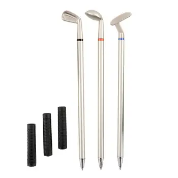 

3Pcs Mini Golf Clubs Models Ballpoint Pen Flag Putter Iron Set Gift New