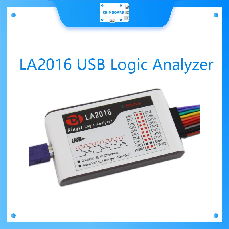 LA2016 USB Logic Analyzer 200M Max Sample Rate 16 Channels 10B Samples 2 PWM 