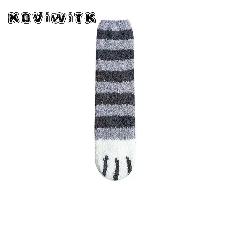 Navy gray Модные женские кошки Paw полоса 3d носки для сна с милыми и забавными для девочек из плотной ткани с рисунками зверей из мультфильмов носок с пальцами Колготки чулочно-носочные изделия носок с изображением зебры принтом «Тигр», «кошка ног носки - Цвет: Navy gray