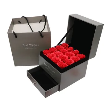 

Romantic 16Pcs Scented Soap Flower Bath Body Petal Rose Flower Soap With Box Bag Valentine's Day Best Gift Jewelry Box z1217#4