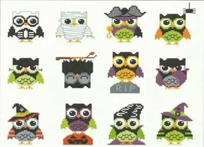 Counted Cross Stitch Kit Decorating Spirit Handmade Needlework For Embroidery 14ct Halloween Owl | Дом и сад