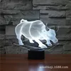 Toro modelo 3D luz LED holograma ilusiones 7 cambio de colores decoración lámpara mejor lámpara de noche para regalo para la casa Deco 3417 ► Foto 3/6