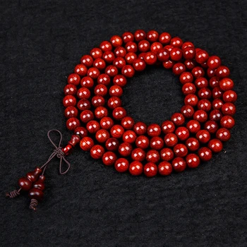 

JOURSNEIGE NATURAL LOBULAR RED SANDALWOOD BRACELETS 108 BUDDHA BEADS 8MM BRACELETS MULTILAYER GOLDEN STAR OLD MATERIAL JEWELRY