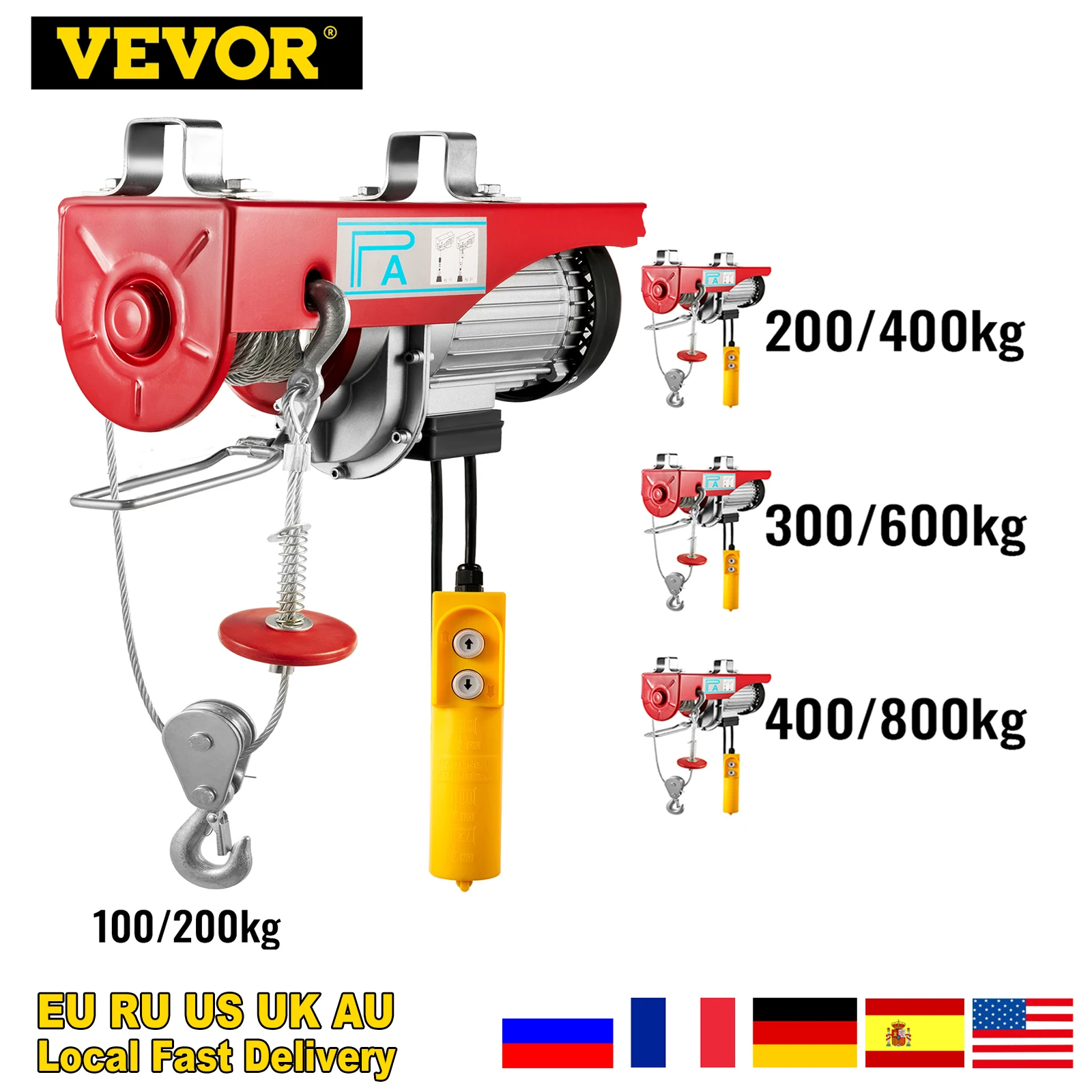 Электрическая подъемная лебедка VEVOR 200-800 кг подъемный кран двигателя домкрат с