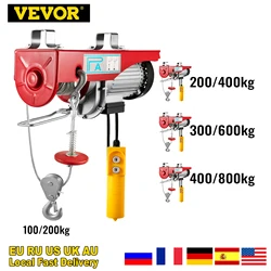 Vevor 440 lbs 200 kg guindaste elétrico novo portátil elevador aéreo da garagem guincho com fio de controle remoto e interruptor de limite