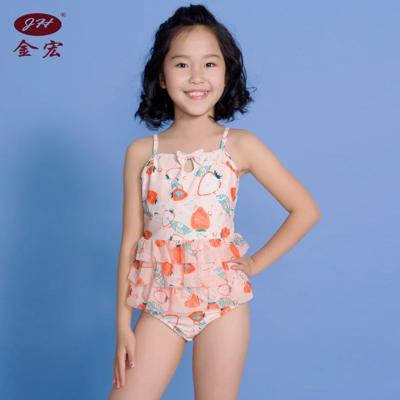 

JH Brand 2019 New Products Girls One-piece Triangular Cute Sweet Swimsuit GIRL'S