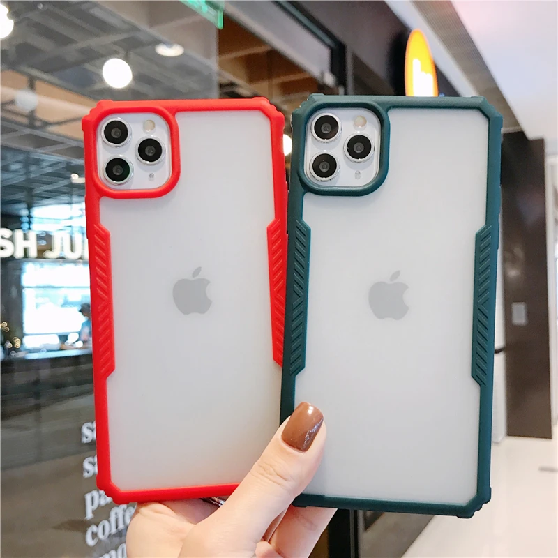 Shockproof Silicone Bumper Frame Transparent Phone Case For iPhone X XS XR Max 8 7 6 6S Plus Clear protection Back Cover | Мобильные