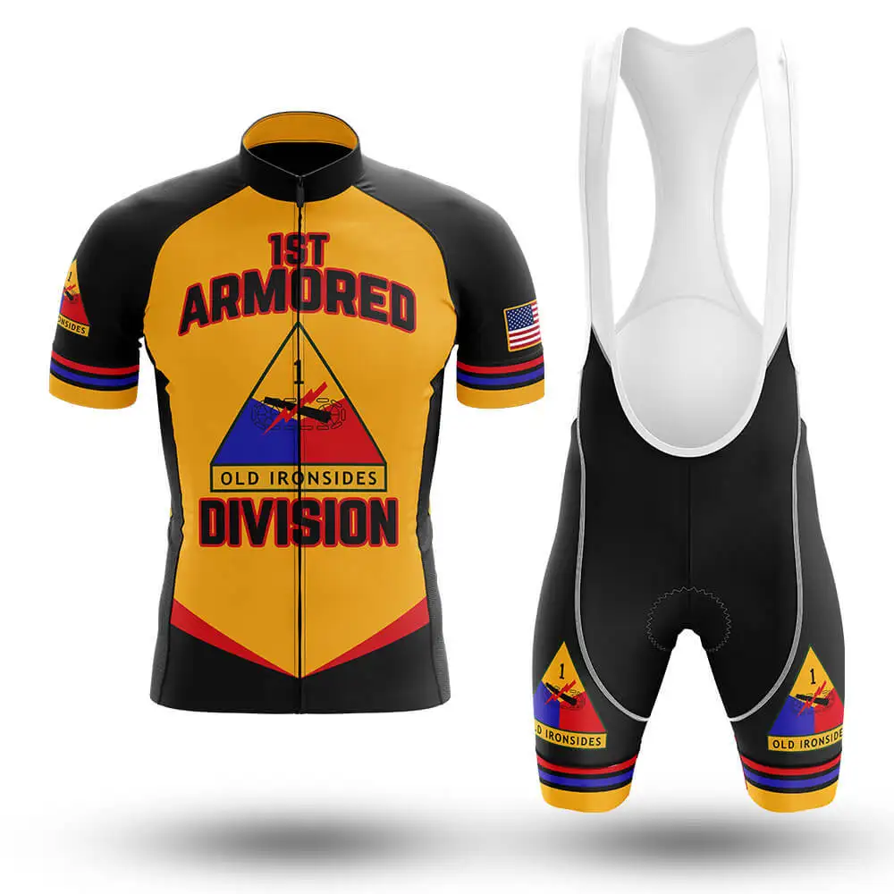 

1st Armored Division Cycling Sets Summer Cycling Jersey Set Road Bicycle Jerseys MTB Bicycle Wear Breathable Road Bike Clothes