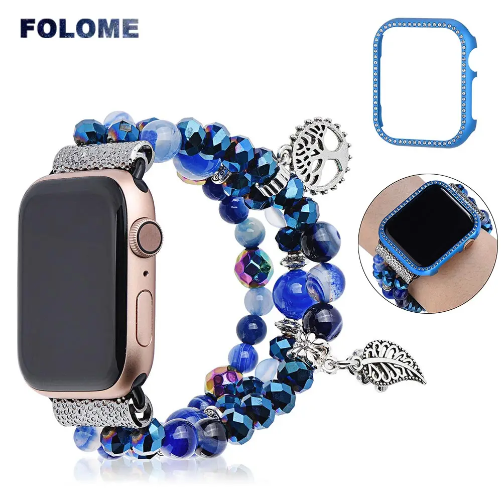 

Exquisite Watchband and Diamond Case For Apple Watch Band 44/40/42/38mm Women's Wrist Belt Bracelet For iWatch Series 5 4 3 2 1