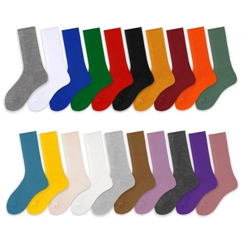 Однотонные носки в тонкую полоску; сезон осень-зима; женские хлопковые носки; модные повседневные персонализированные дышащие носки; впитывающие пот; цвет зеленый, розовый