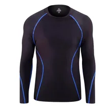 Autumn and Winter Velvet Round Neck Tight-fitting Quick-drying Compression Men's Competition Training Running Shirt Sweatshirts