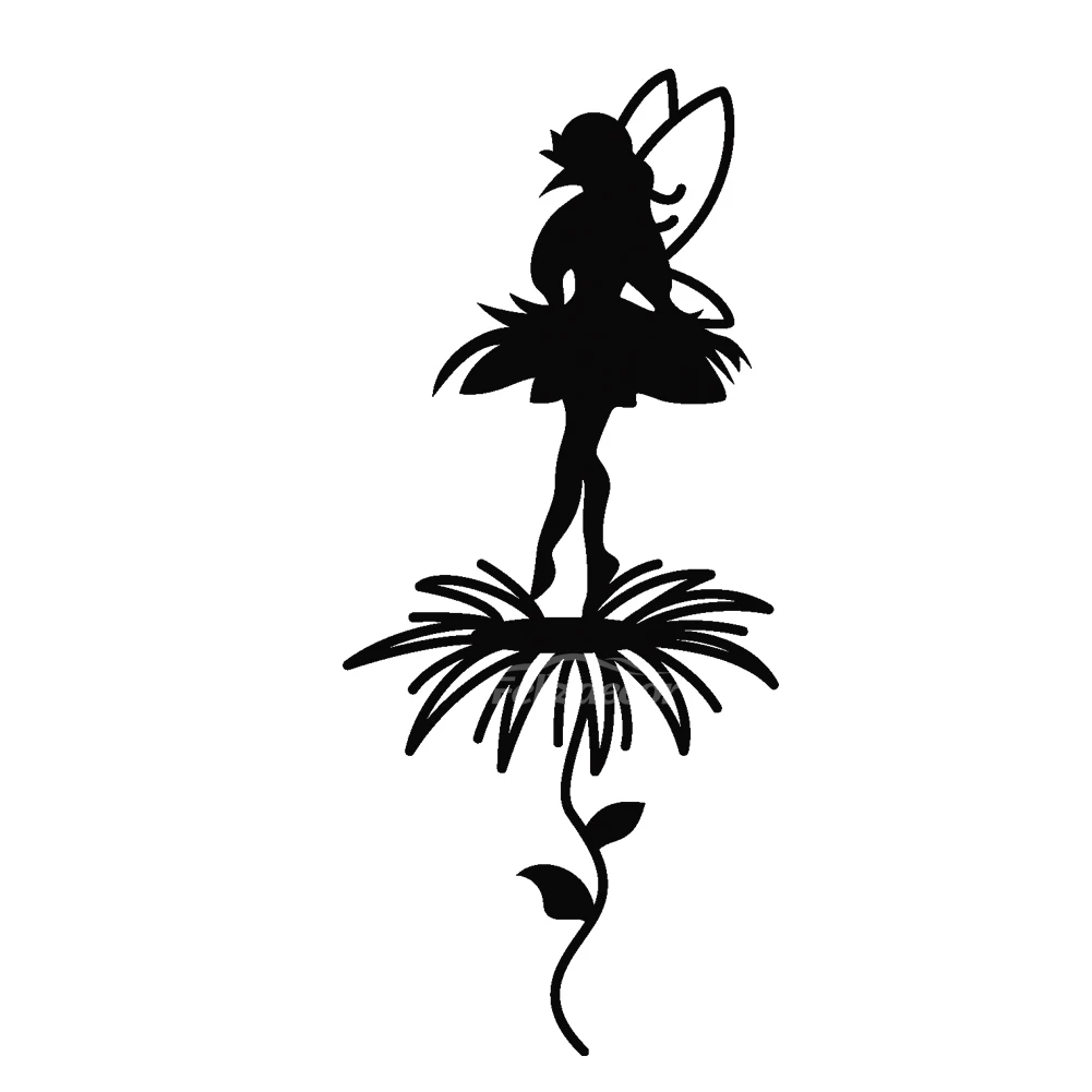 Виниловые автомобильные наклейки Little Fairy стоячие на цветке с крыльями для