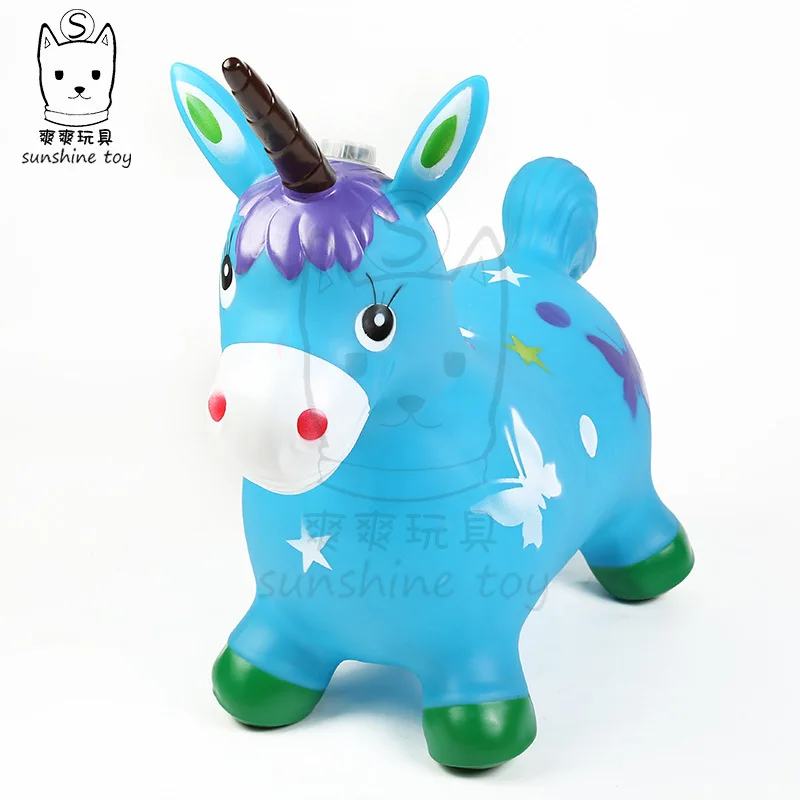 ПВХ цветной рисунок мультфильм Средний Ослик прыжки лошадь очень большой толстый музыкальный Единорог детские надувные аттракционы игрушка