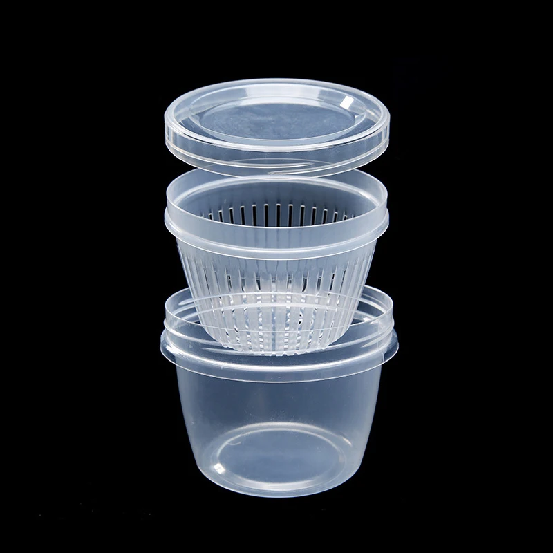 Creative Round Drain Sealed Box for Ginger Garlic Onion Refrigerator Storage Box Kitchen Organizer