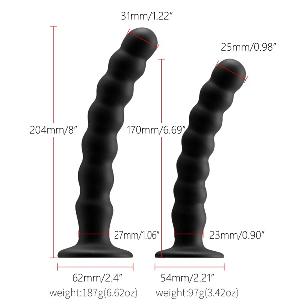 Plug anal et masseur de prostate avec dildo perles en silicone_voghion.com