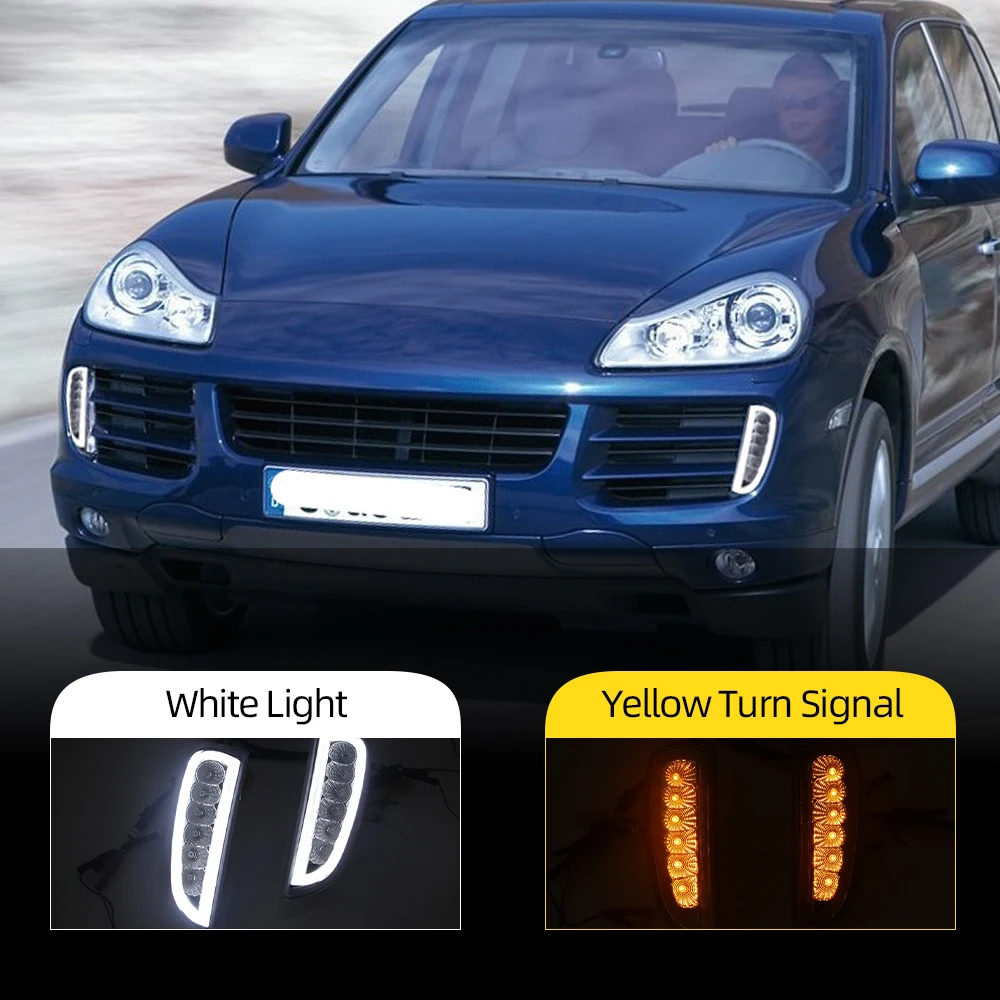 1 пара DRL Дневной ходовой светильник противотуманная фара для Porsche Cayenne I 957 9PA 2006 2007