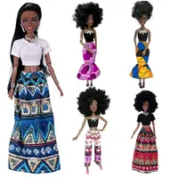 Movable Joints African Black Doll For American Dolls Accessories Nudy Body With Clothes For Barbie Toy Girl Pretend Kid Toy Gift 1