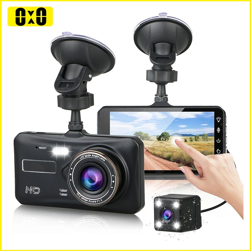

NVNUVU 3.0" Video Recorder Dual Dash Cam Front and Rear 1080P HD Car DVR with Rear View Camera Parking Mode Night Vision WDR