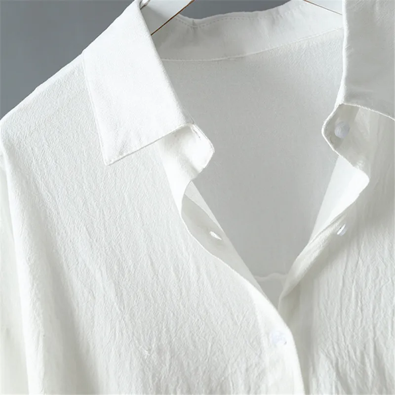 Autumn Cotton Women's White Blouse Shirt 2020 Plus Loose Blouse Long Sleeve Chic Office Lady Female Shirts Women Top (11)