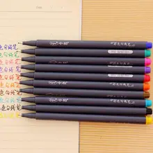 10 цветов/набор ручных ручек, ручка-Штрих 0,38 мм, цветные волоконные маркеры, набор для рисования, тонкие ручки-карандаши для рисования