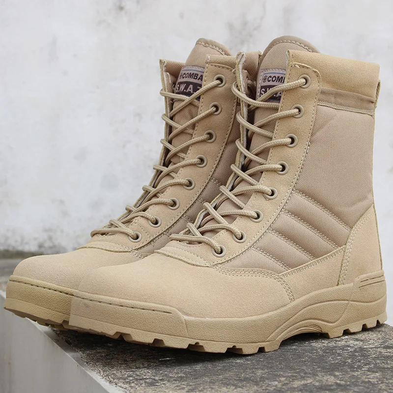 

Men Desert Tactical Military Boots Mens Work Safty Shoes Zapatos De Mujer Army Boot Zapatos Ankle Lace-up Combat Boots Size 46