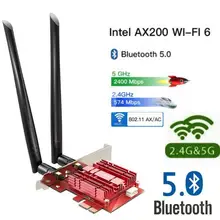Двухдиапазонный 3000 Мбит/с беспроводной PCI-E Wifi адаптер для настольных ПК с Intel Wi-Fi 6 AX200 Bluetooth 5,0 802.11ax/ac 2,4G/5G карты